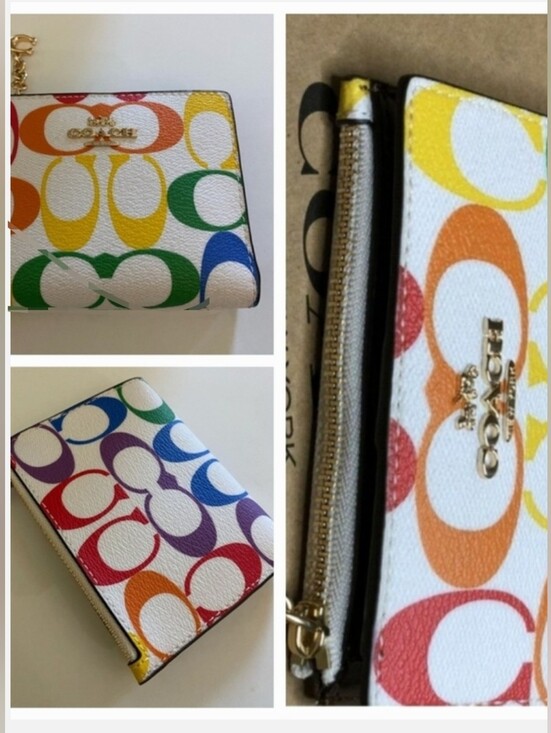 Coach Handbags - Coach Rainbow Signature Zip Wallet. RARE* AUTHENTIC* Soft Brown Interior.